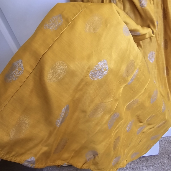 HemLine - Mustard & Gold Frock Anarkali by HemLine - Size Large 42" Pakistani - Picture 8 of 14